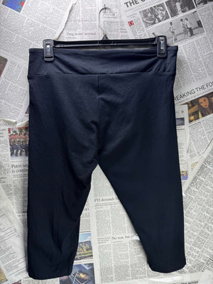 Primark® Waist: 34" to 36" | Solid Black | Cropped Leggings Shorts | B7 - 3160 - Genuine Maal