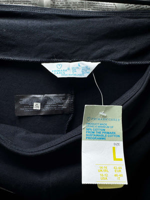 Primark® Waist: 34" to 36" | Solid Black | Cropped Leggings Shorts | B7 - 3160 - Genuine Maal