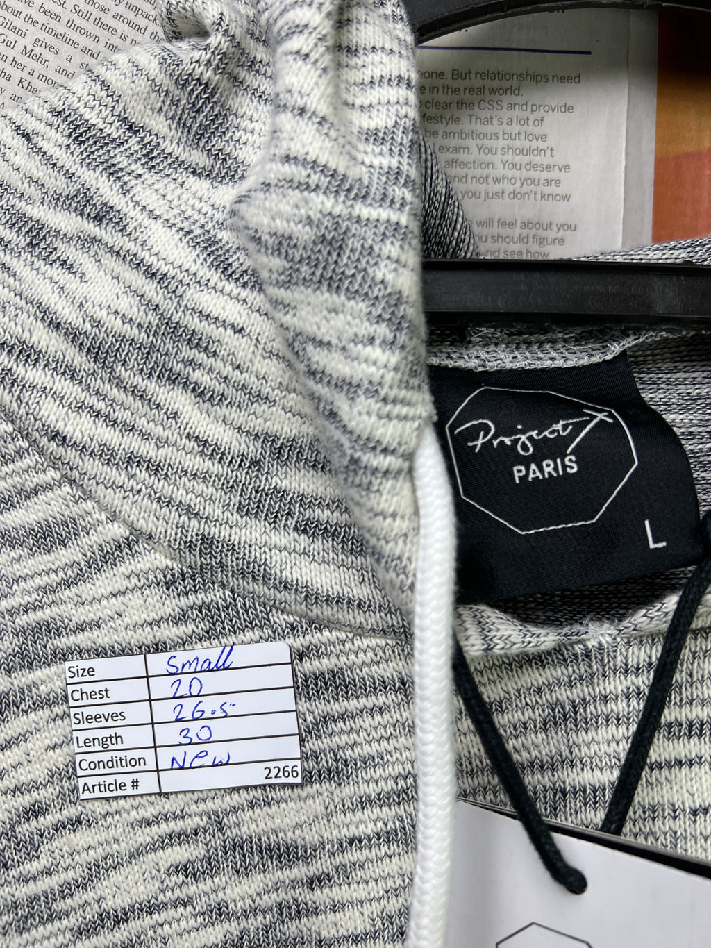 Project Paris® Small | Chest: 20" | Grey | Hoodie | Cotton - Poly | 2266 - Genuine Maal