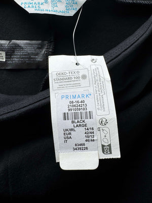 Primark® Waist: 34" to 36" | Solid Black | Cropped Leggings Shorts | B7 - 3160 - Genuine Maal
