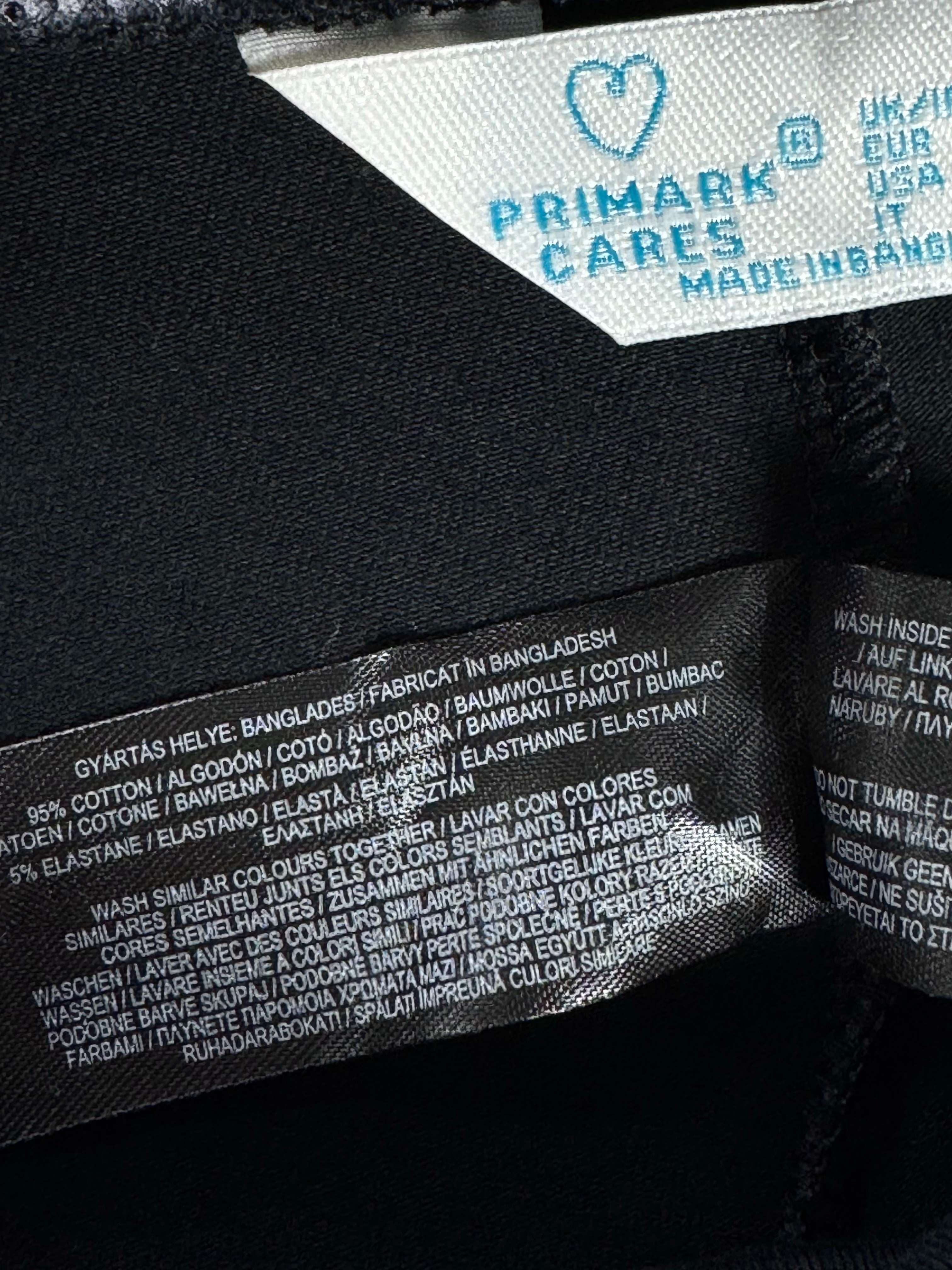 Primark® Waist: 34" to 36" | Solid Black | Cropped Leggings Shorts | B7 - 3160 - Genuine Maal