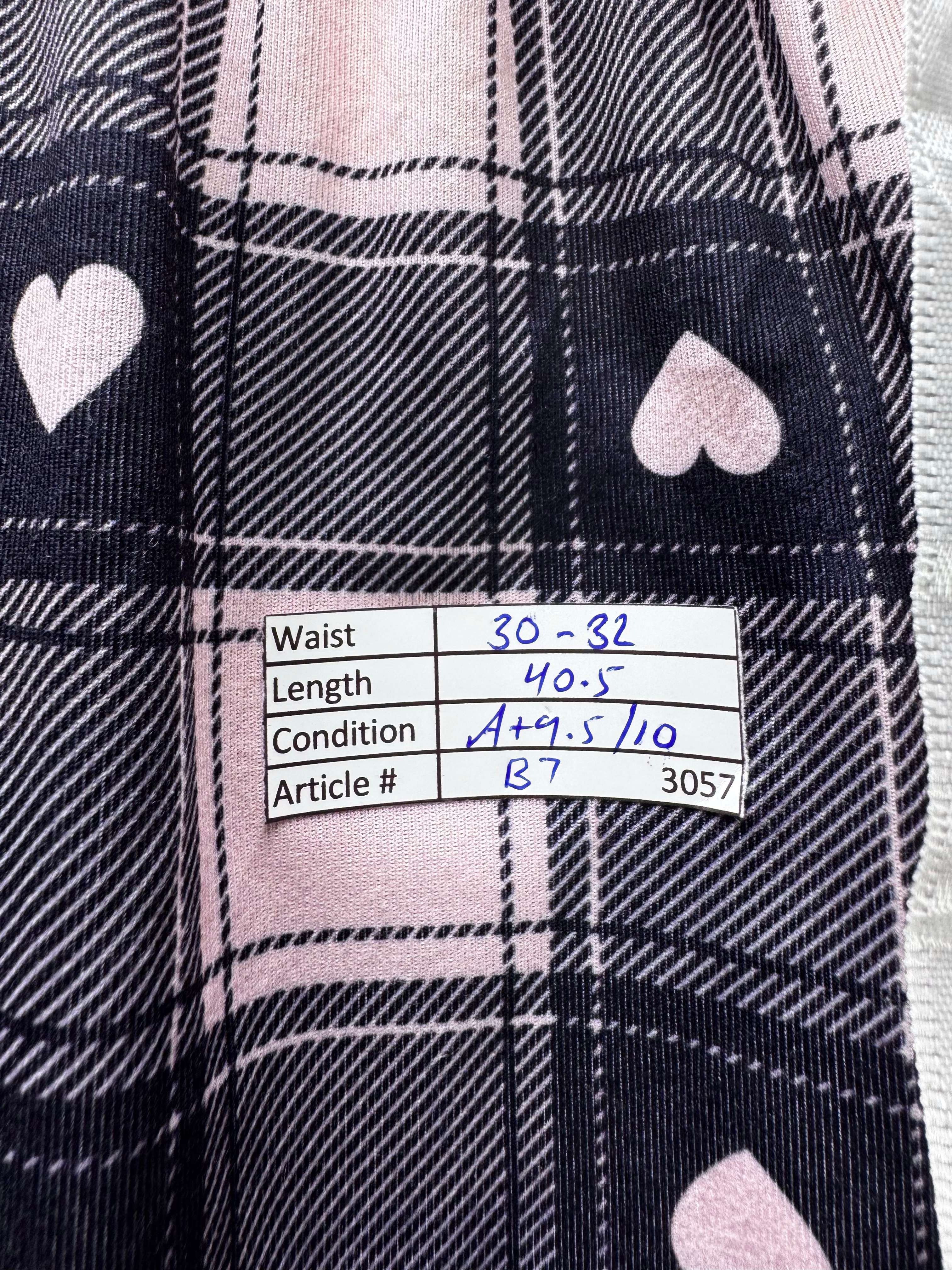 ® Waist: 30" to 32" | Plaid Baby Pink | Pajama Pants | B7 - 3057 - Genuine Maal