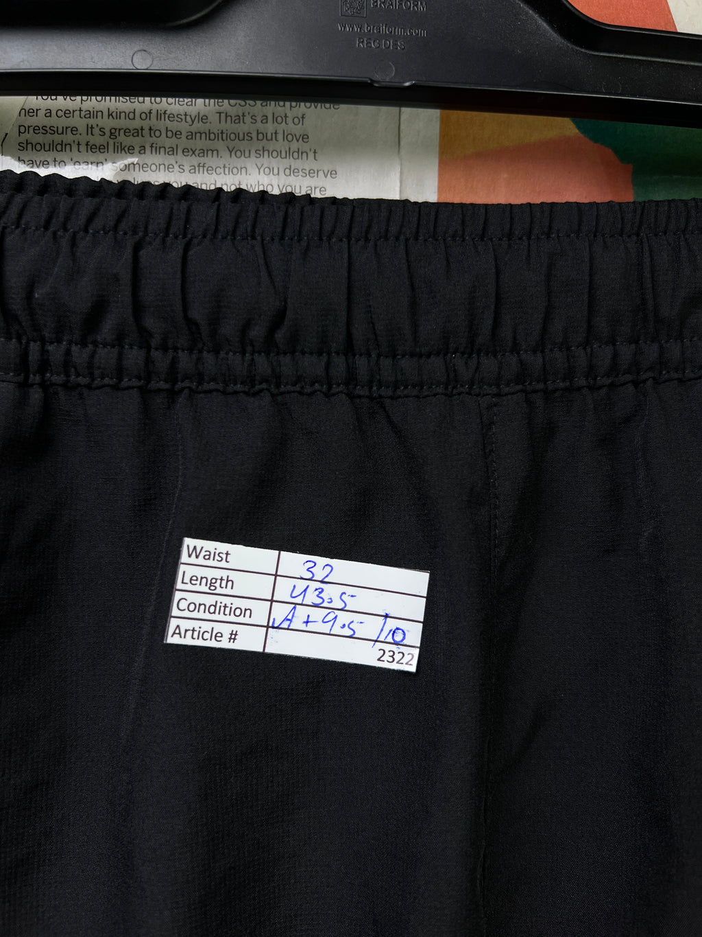 Decathlon® Waist: 32" | Black | Trouser | Poly | 2322 - Genuine Maal