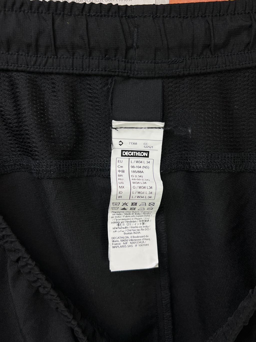 Decathlon® Waist: 32" | Black | Trouser | Poly | 2322 - Genuine Maal