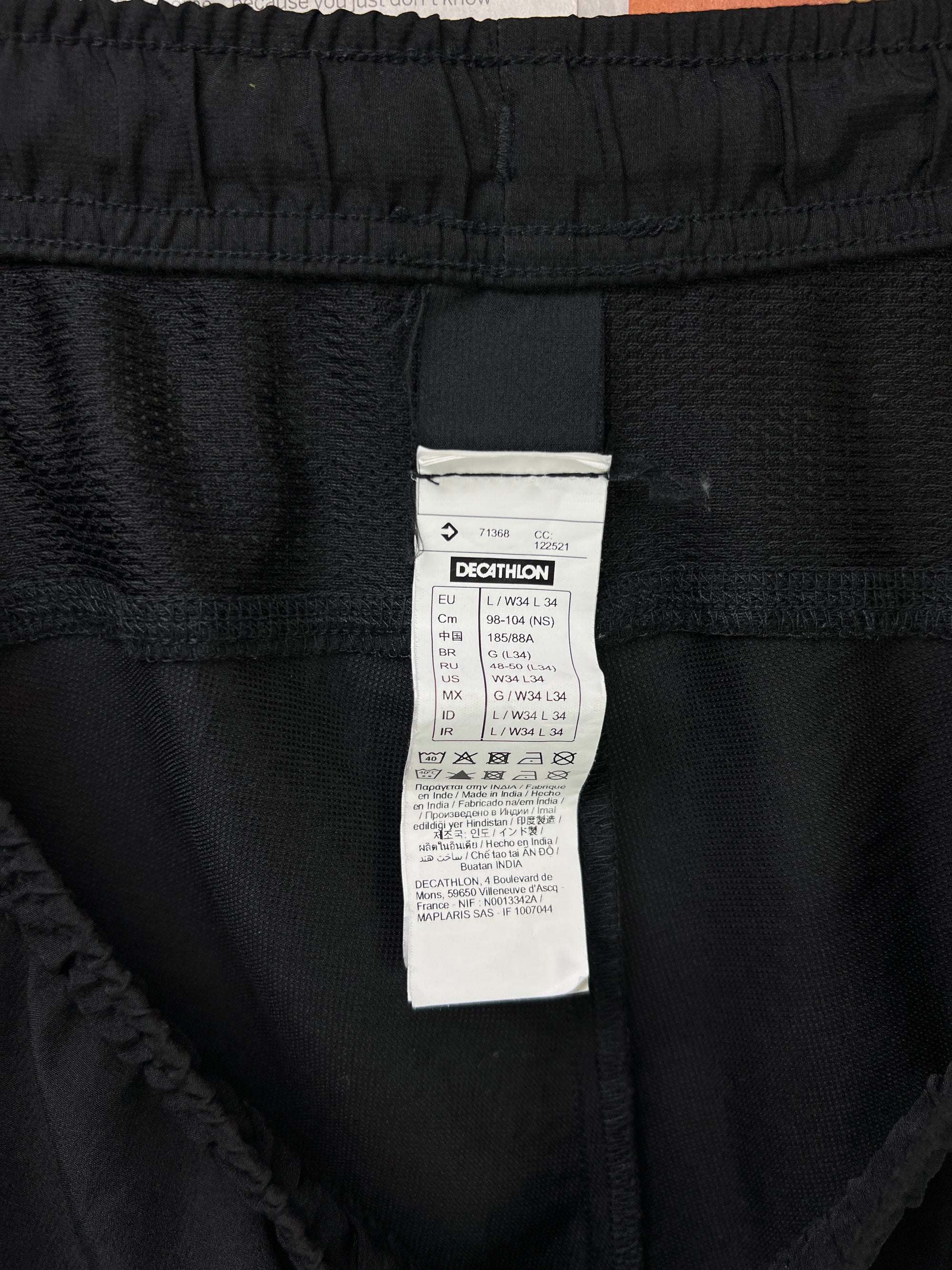 Decathlon® Waist: 32" | Black | Trouser | Poly | 2322 - Genuine Maal