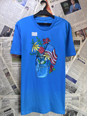 ® Small | Chest: 19" | Blue | T-Shirt | Cotton - Poly | 3893 - Genuine Maal