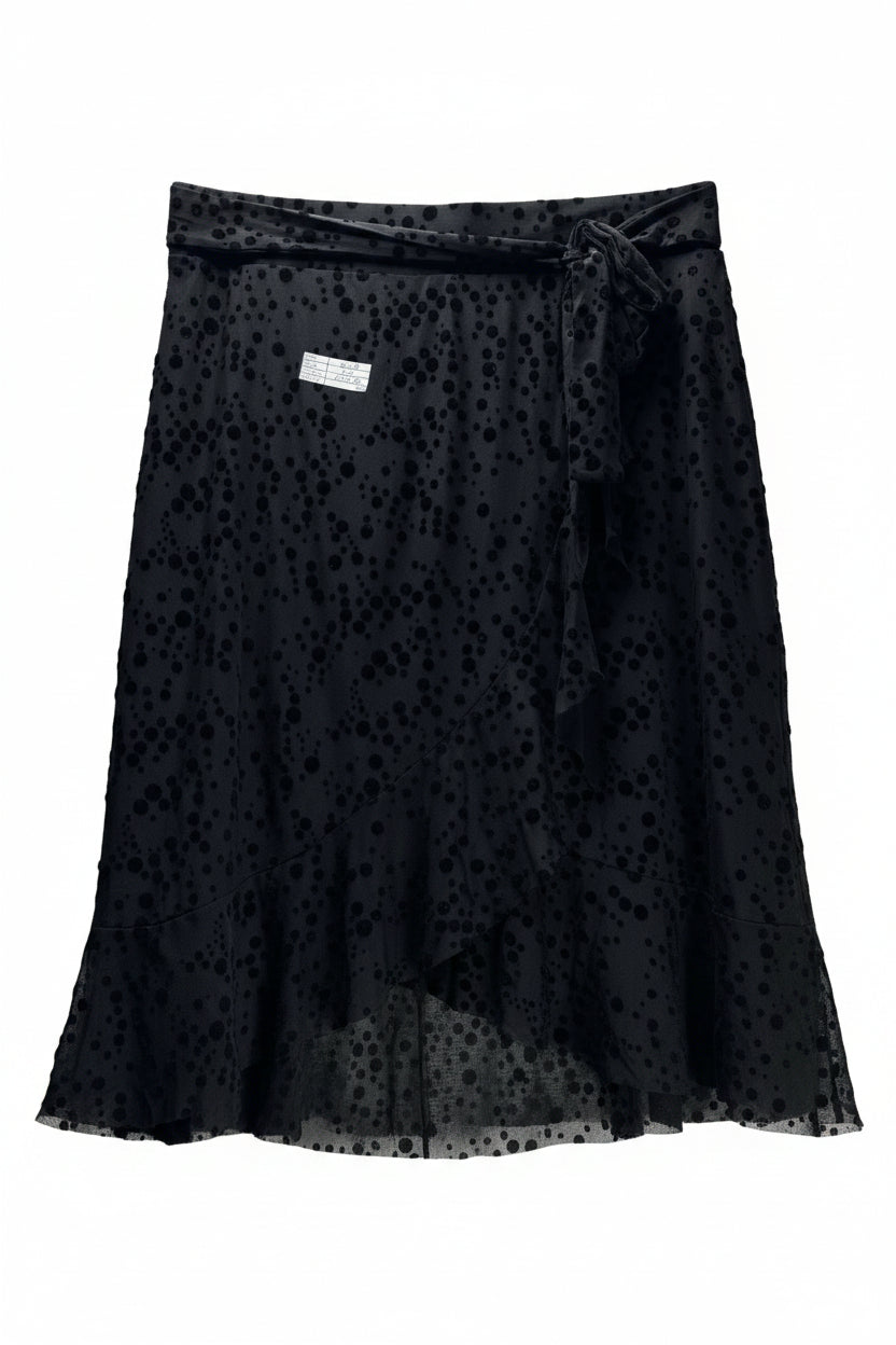 Pieces® Waist: 30" to 32" | Cheetah Spot Monochromatic Black on Black | Mini Skirt | B7 - 3033 - Genuine Maal