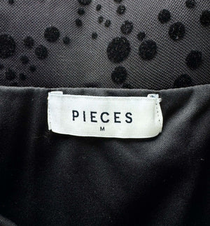 Pieces® Waist: 30" to 32" | Cheetah Spot Monochromatic Black on Black | Mini Skirt | B7 - 3033 - Genuine Maal