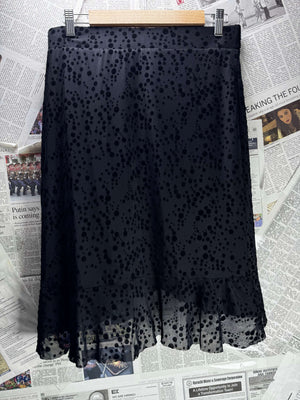 Pieces® Waist: 30" to 32" | Cheetah Spot Monochromatic Black on Black | Mini Skirt | B7 - 3033 - Genuine Maal