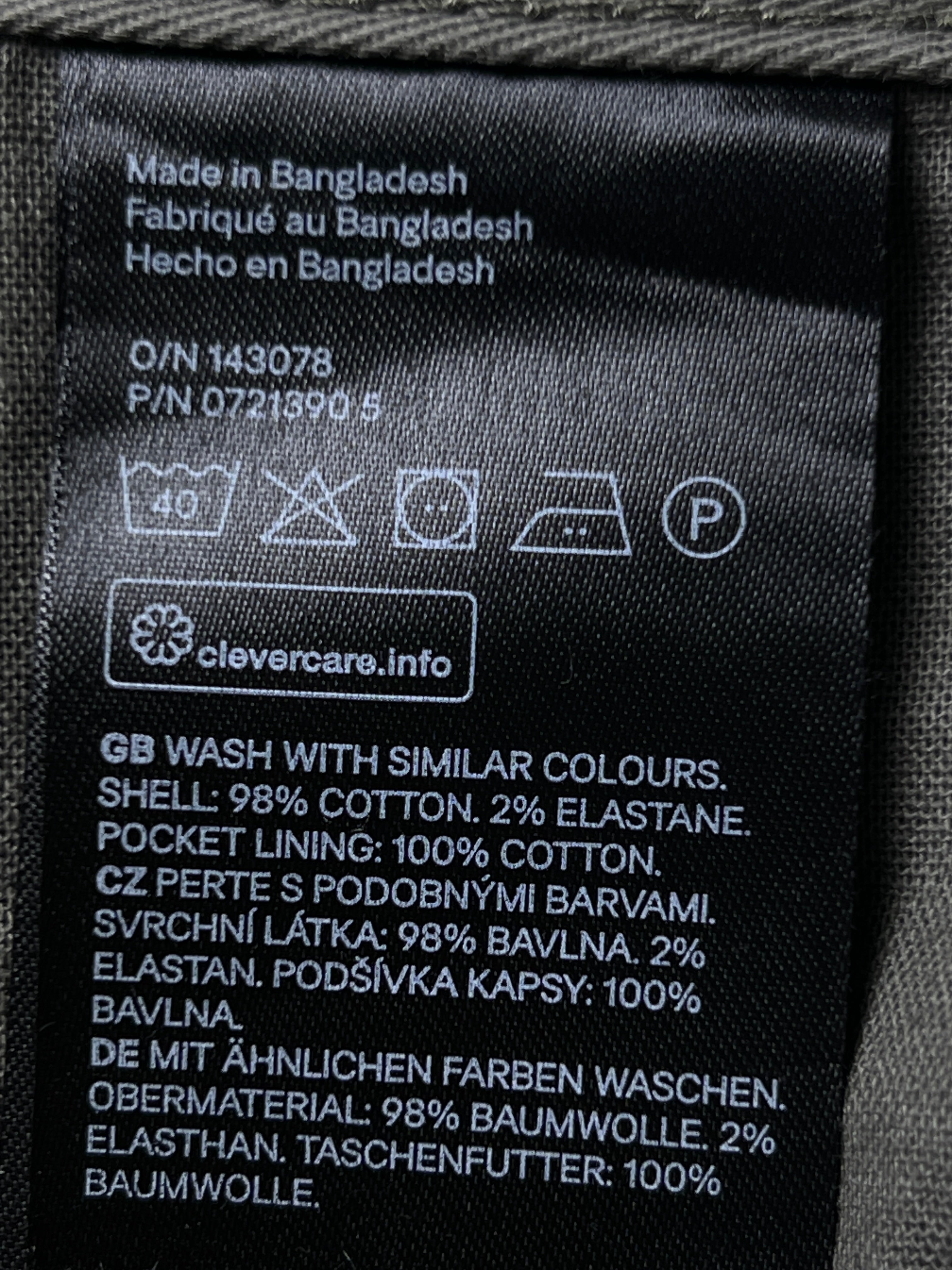 H&M® Waist: 30" | Moss | Chino Pant | Cotton - Elastane | 2319 - Genuine Maal