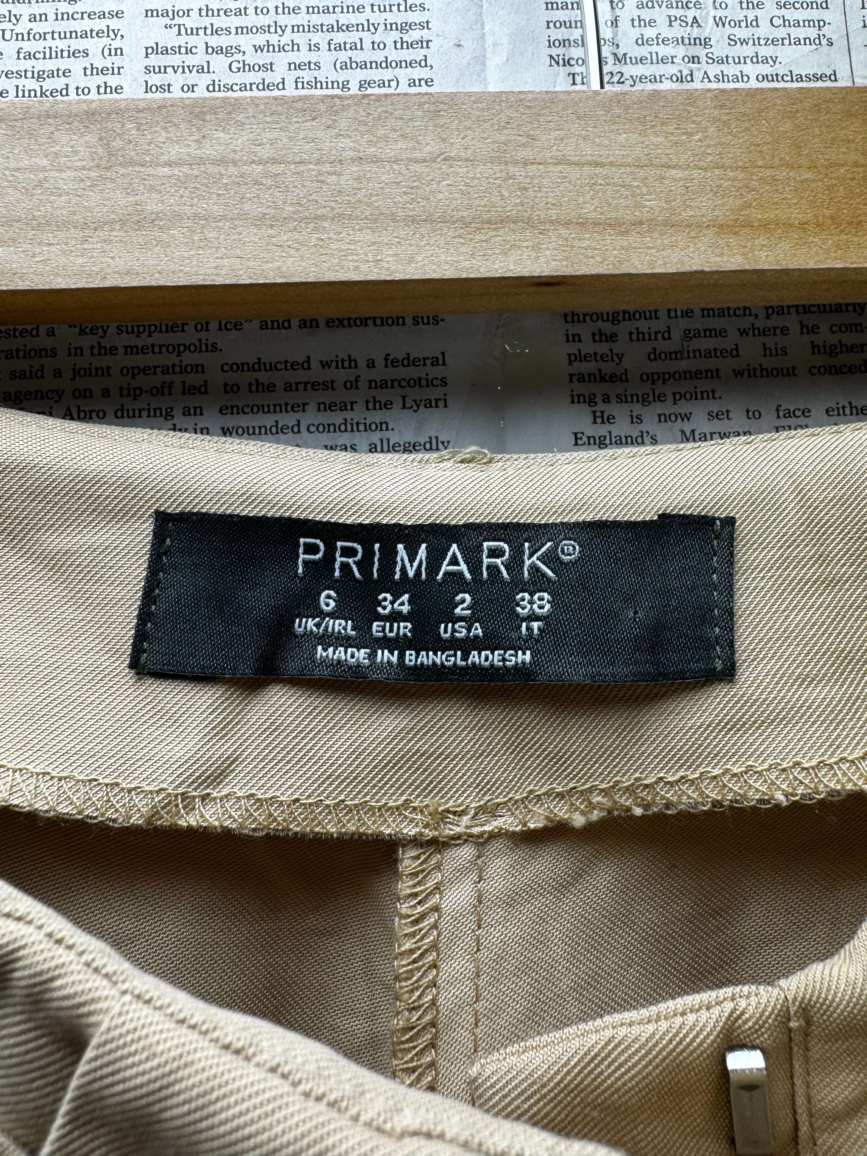 Primark® Waist: 24" | Tan | Cargo Trousers | B7 - 3054 - Genuine Maal