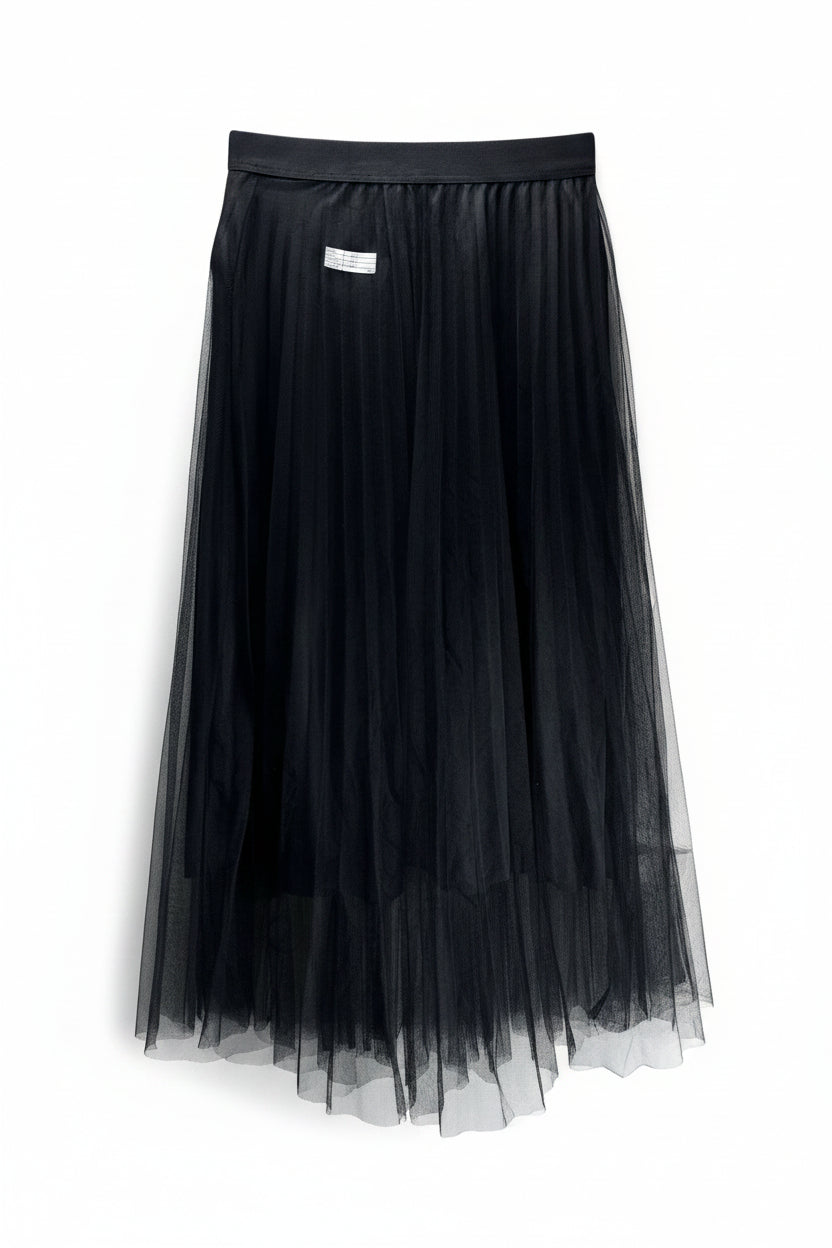 New Look® Waist: 24" | Pleated Tulle Black | Midi Skirt | B7 - 3059 - Genuine Maal