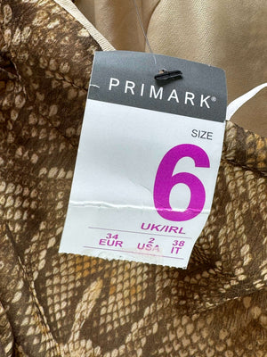 Primark® XS | Bust: 13" | Snakeskin | Crop Top | B7 - 5236 - Genuine Maal