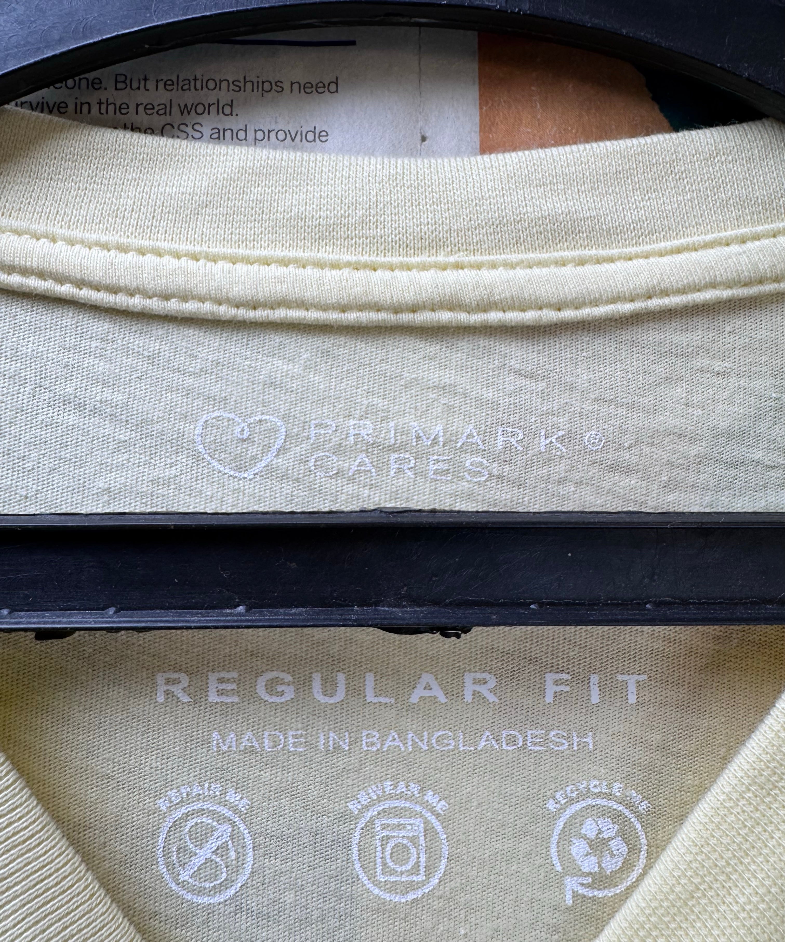 Primark® XS | Light Yellow | Chest: 18.5" | T-Shirt | Cotton | 3899 - Genuine Maal