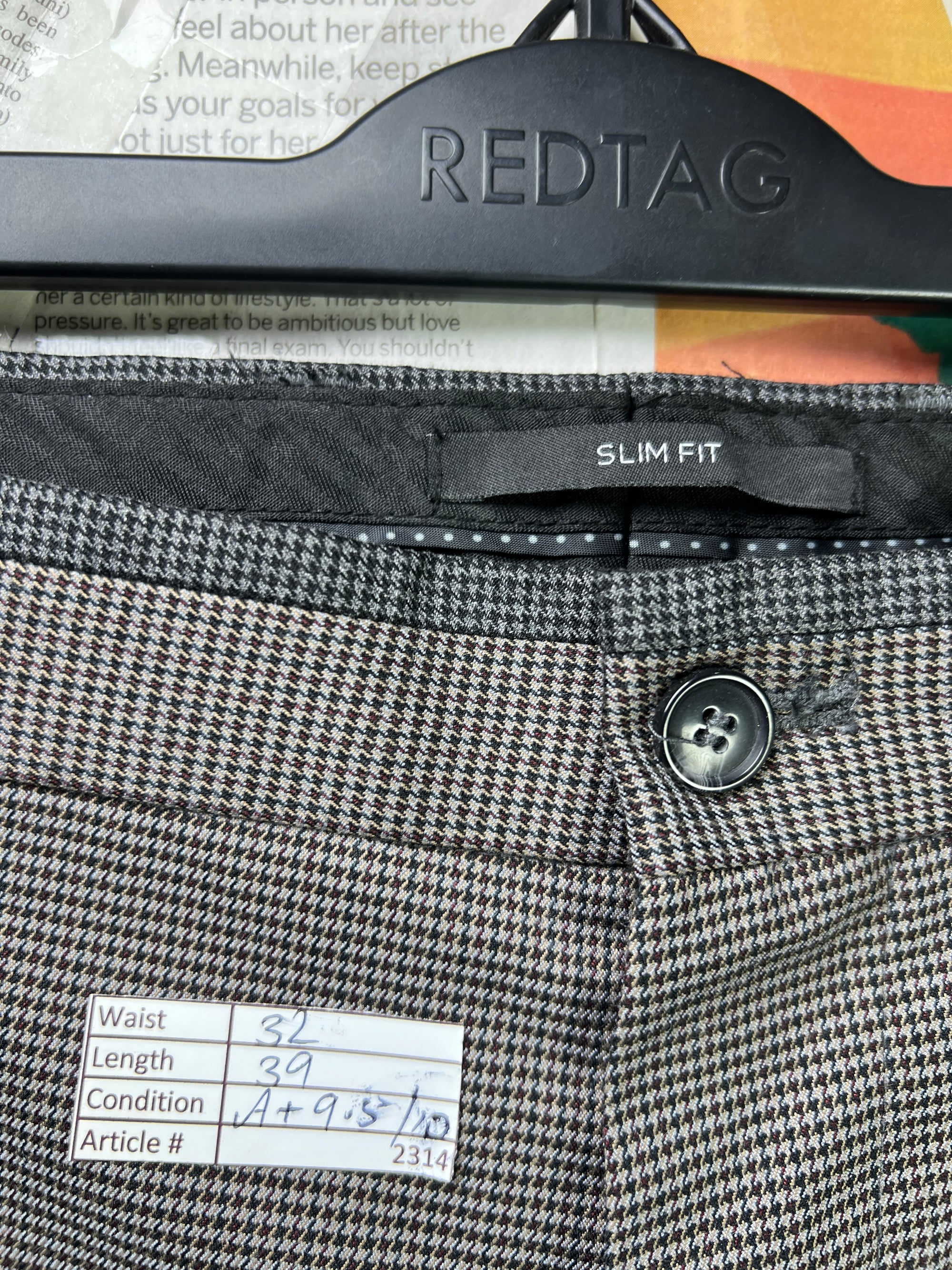 B&W® Waist: 32" | Dark Brown | Formal Pant | Poly - Viscose - Elastane | 2314 - Genuine Maal