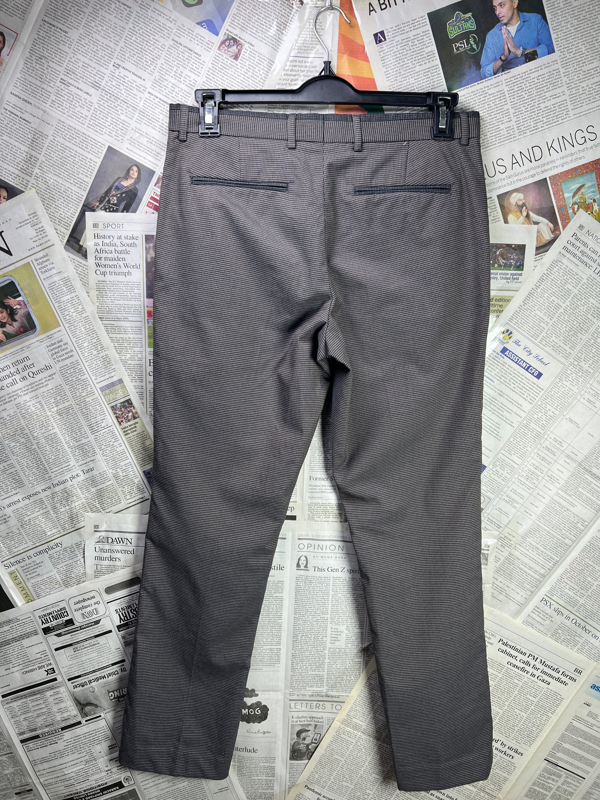 B&W® Waist: 32" | Dark Brown | Formal Pant | Poly - Viscose - Elastane | 2314 - Genuine Maal