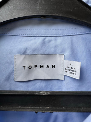 Topman® Medium | Chest: 22" | Blue | Shirt | Cotton - Poly - Elastane | 4230 - Genuine Maal
