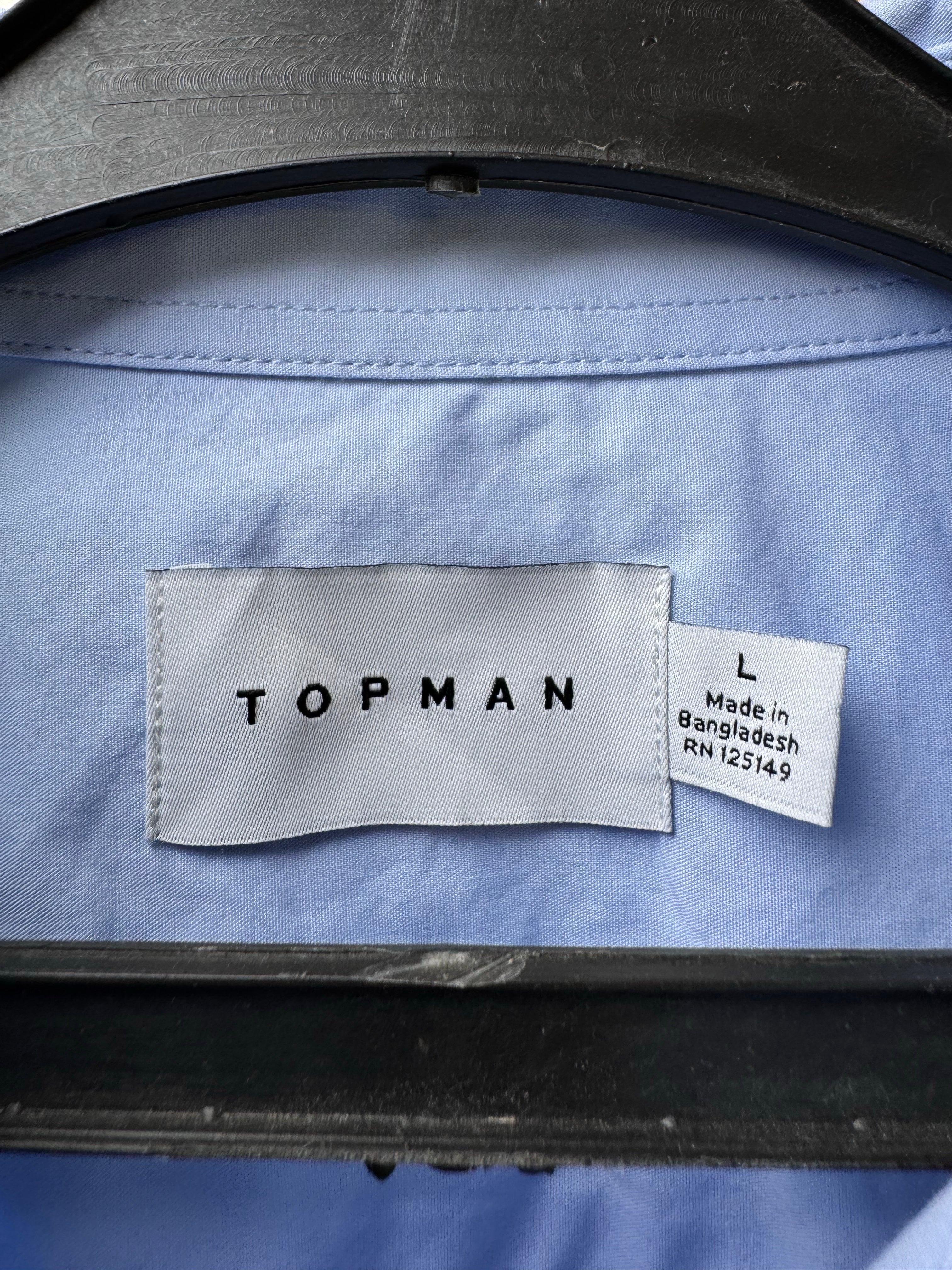 Topman® Medium | Chest: 22" | Blue | Shirt | Cotton - Poly - Elastane | 4230 - Genuine Maal