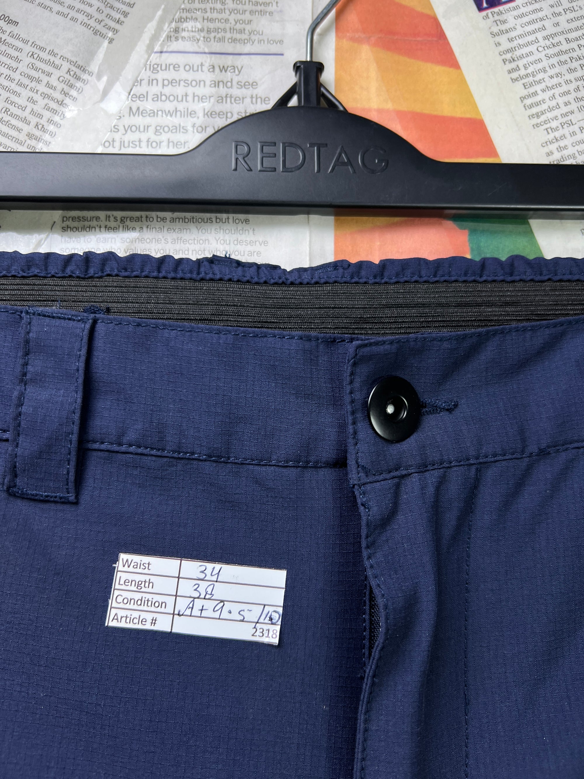 Crivit® Waist: 34" | Blue & Black | Cargo Trouser | Poly - Elastane | 2318 - Genuine Maal