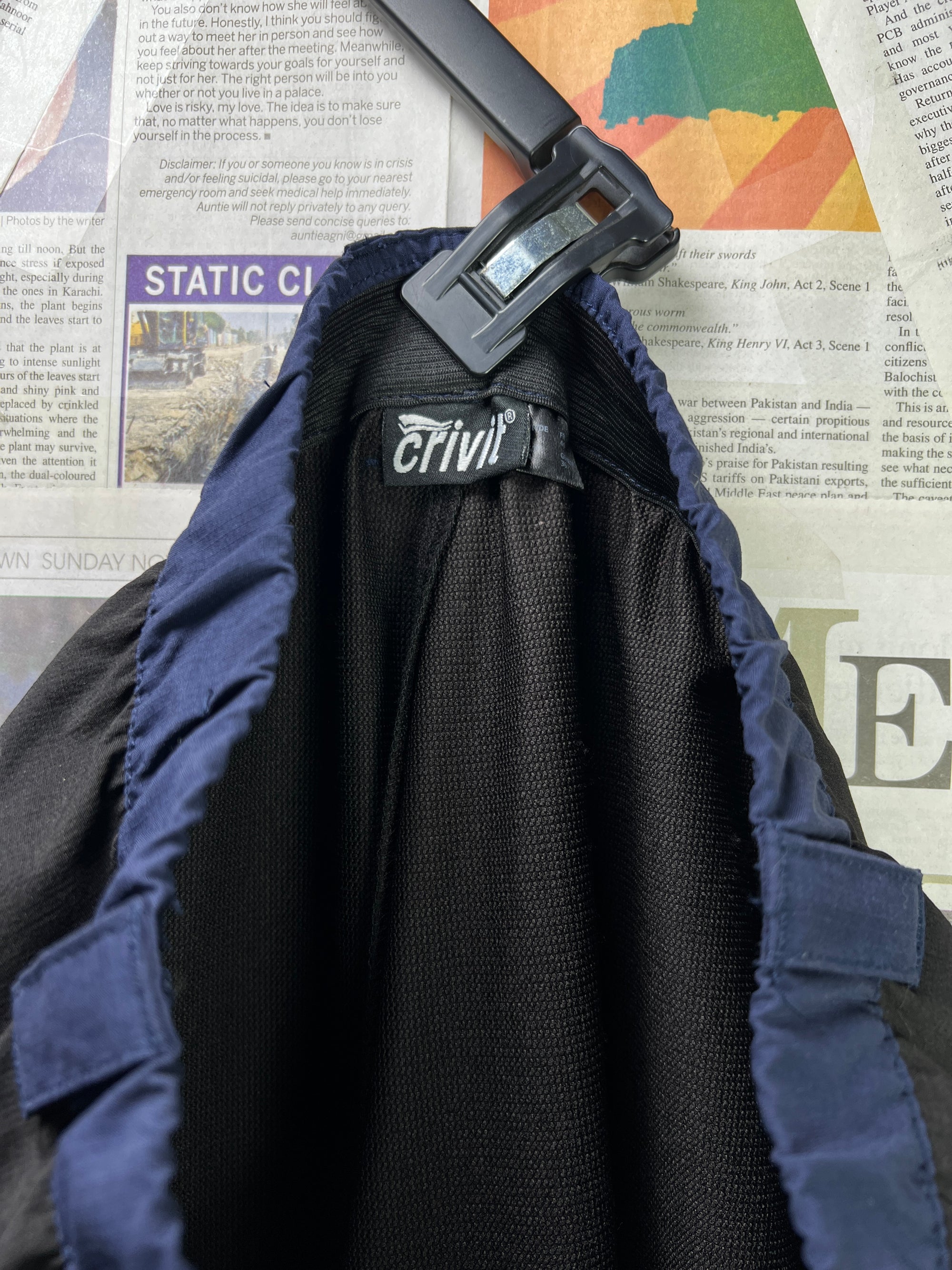 Crivit® Waist: 34" | Blue & Black | Cargo Trouser | Poly - Elastane | 2318 - Genuine Maal