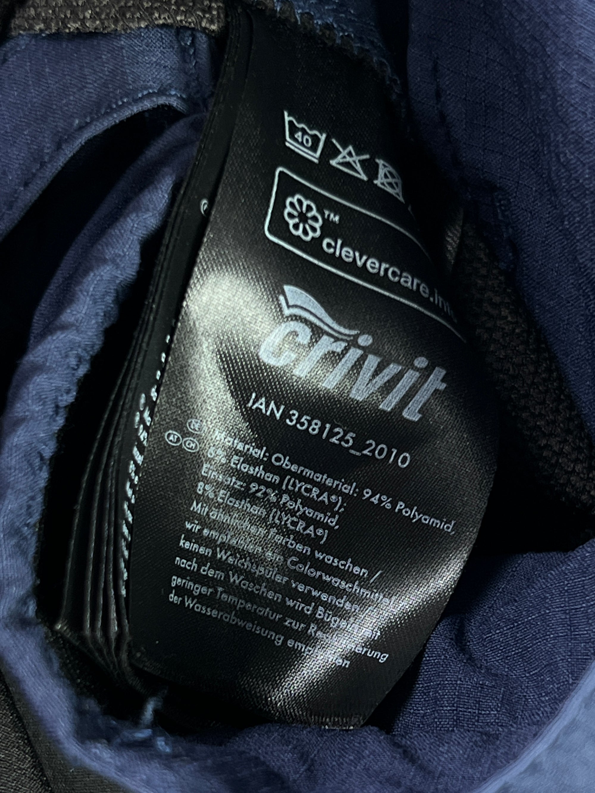 Crivit® Waist: 34" | Blue & Black | Cargo Trouser | Poly - Elastane | 2318 - Genuine Maal