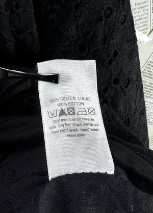 Wallis® Waist: 28" | Broderie Anglaise Black | Midi Skirt | B7 - 3042 - Genuine Maal