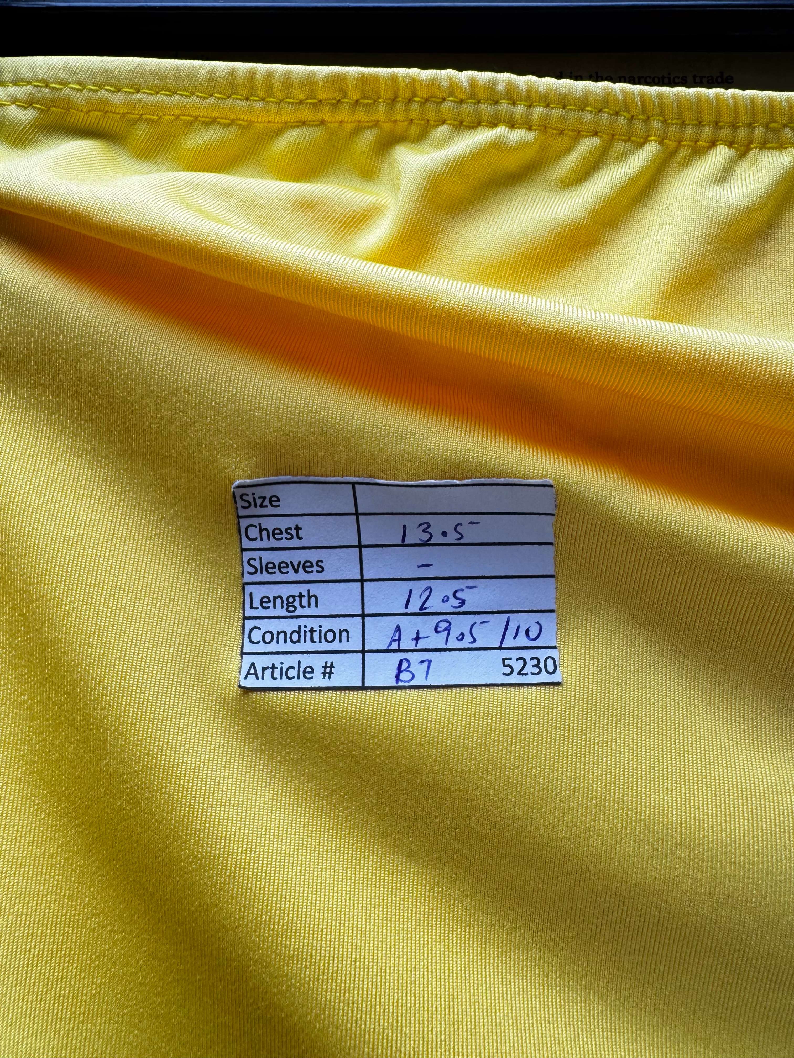 ® XS | Bust: 13.5" | Canary Yellow | Crop Top | B7 - 5320 - Genuine Maal
