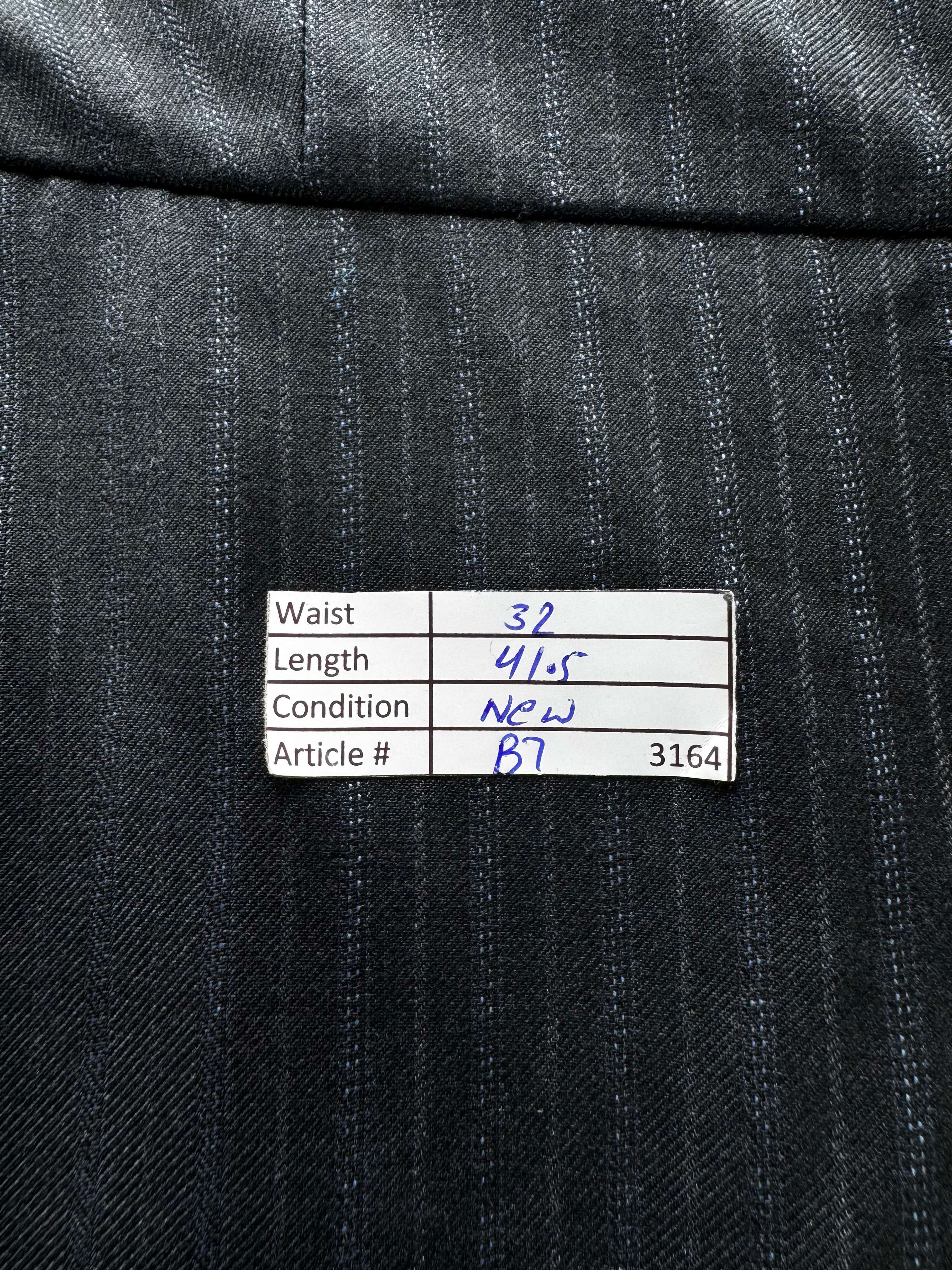 Papaya® Waist: 32" | Pinstripe Charcoal Black | Dress Pants | B7 - 3164 - Genuine Maal