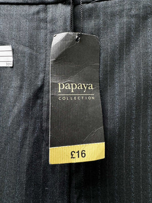 Papaya® Waist: 32" | Pinstripe Charcoal Black | Dress Pants | B7 - 3164 - Genuine Maal