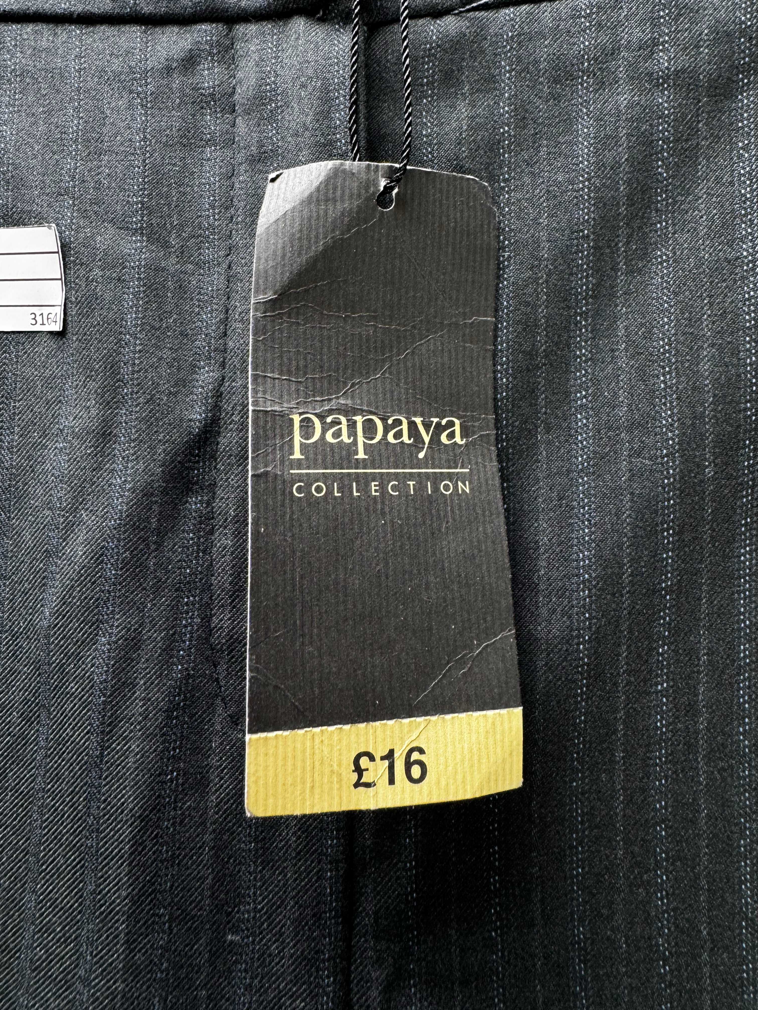 Papaya® Waist: 32" | Pinstripe Charcoal Black | Dress Pants | B7 - 3164 - Genuine Maal