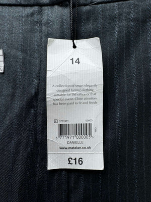 Papaya® Waist: 32" | Pinstripe Charcoal Black | Dress Pants | B7 - 3164 - Genuine Maal
