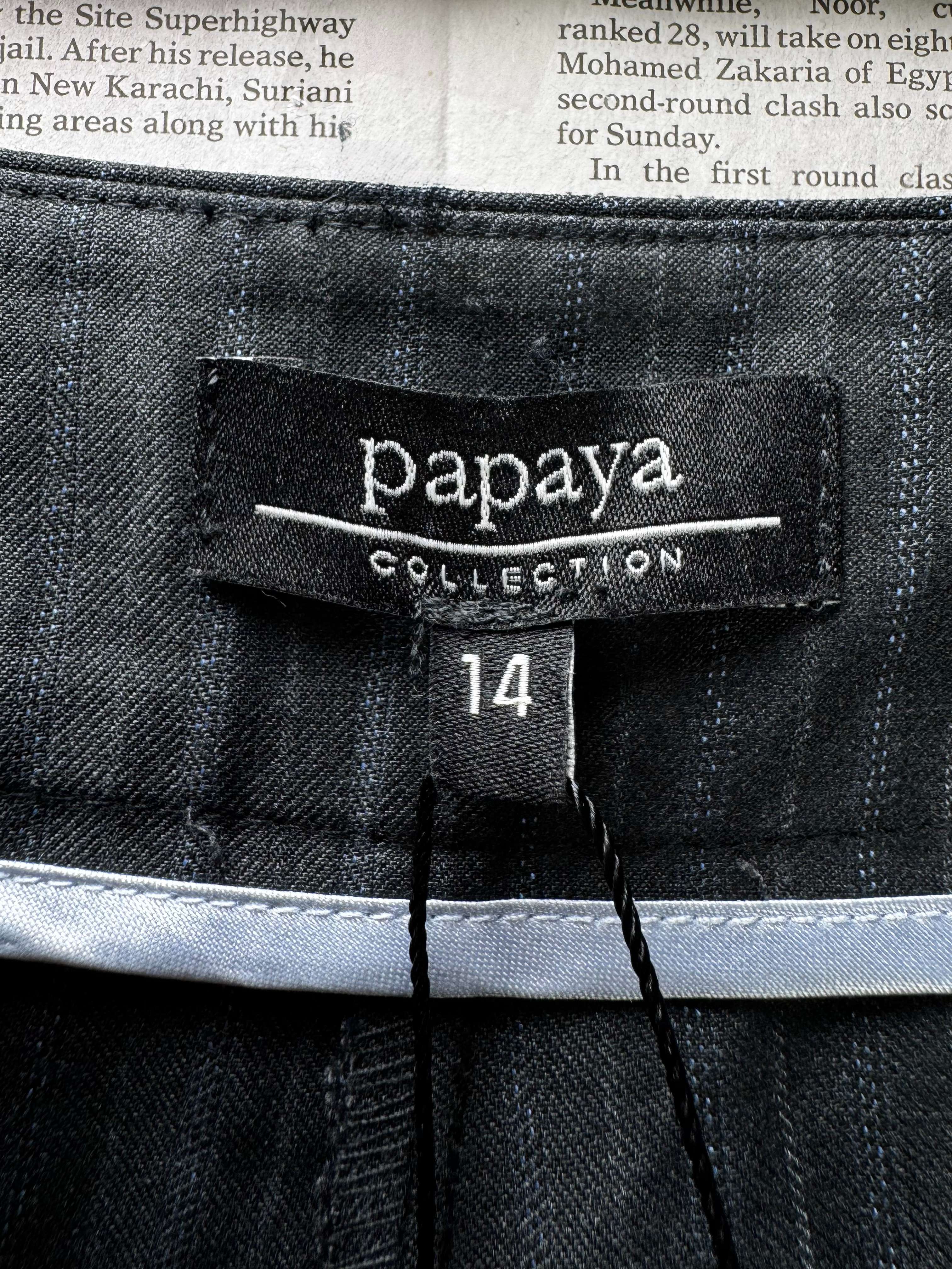 Papaya® Waist: 32" | Pinstripe Charcoal Black | Dress Pants | B7 - 3164 - Genuine Maal