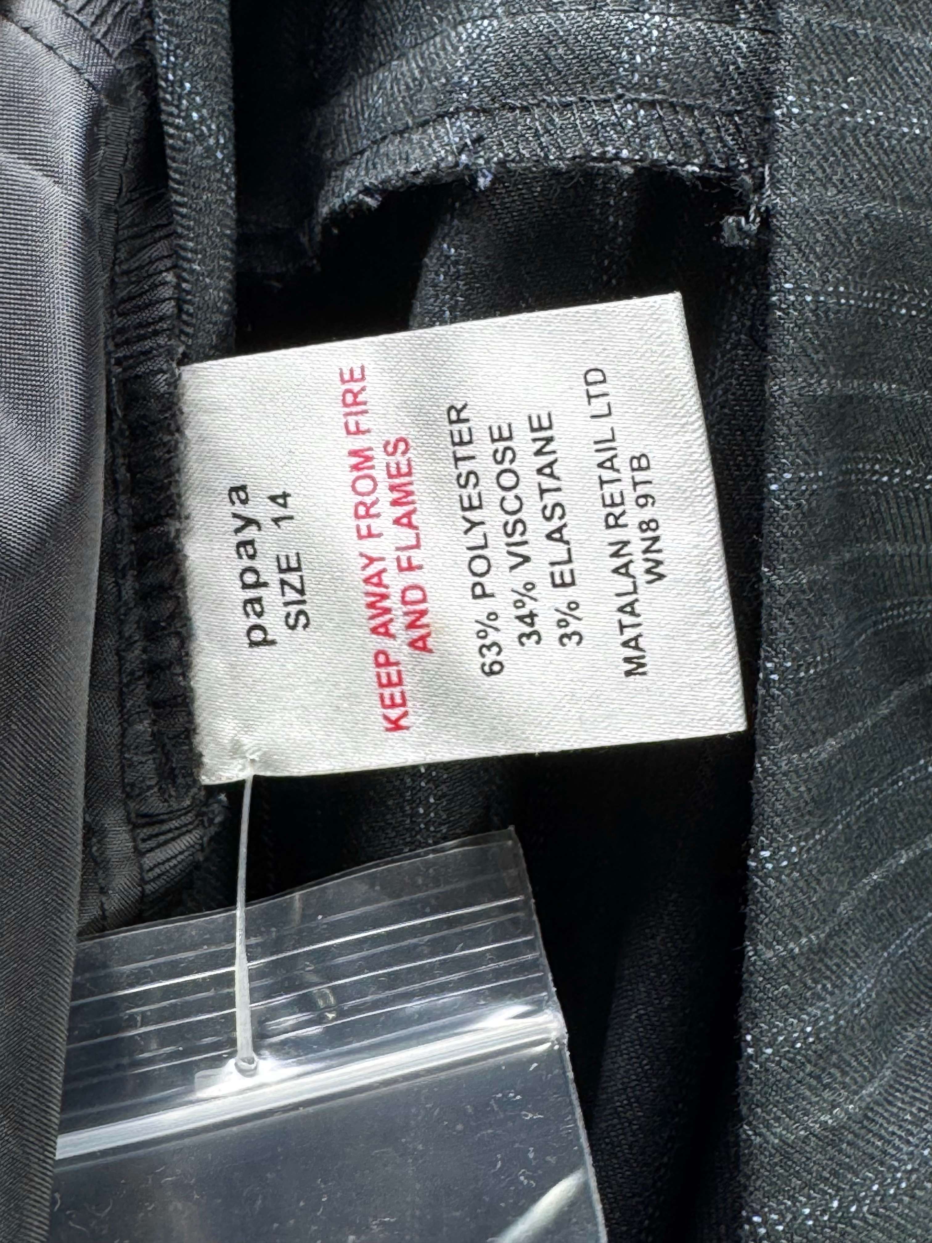 Papaya® Waist: 32" | Pinstripe Charcoal Black | Dress Pants | B7 - 3164 - Genuine Maal