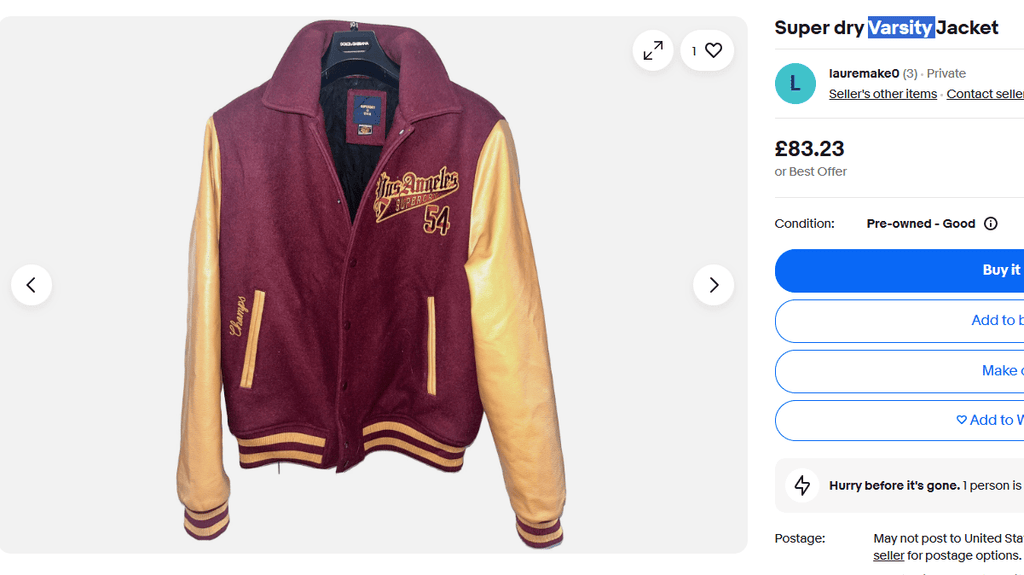 Super Dry® XL | Chest: 25" | Maroon | Varsity Jacket | 2126 - Genuine Maal