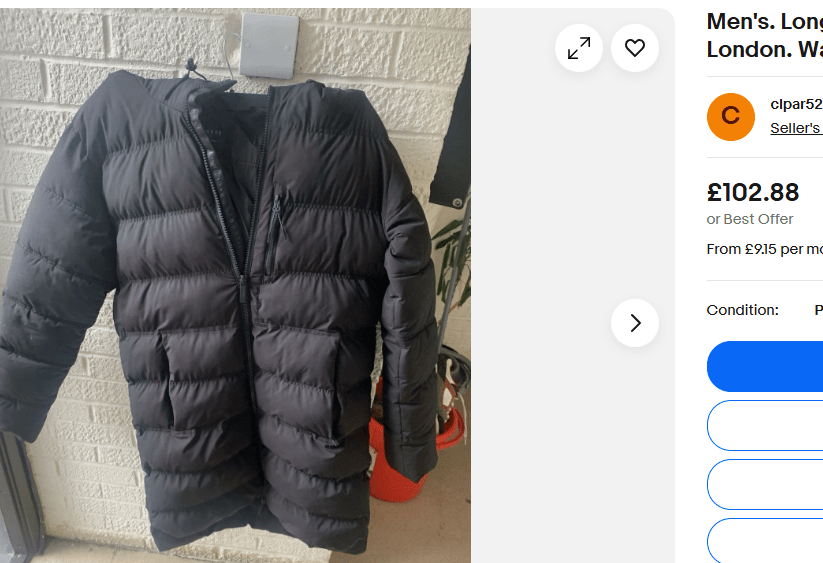 Sonneti London® Medium | Chest 22.5 | Black | Long Puffer Jacket with Hoodie | Polyester | 1929 - Genuine Maal