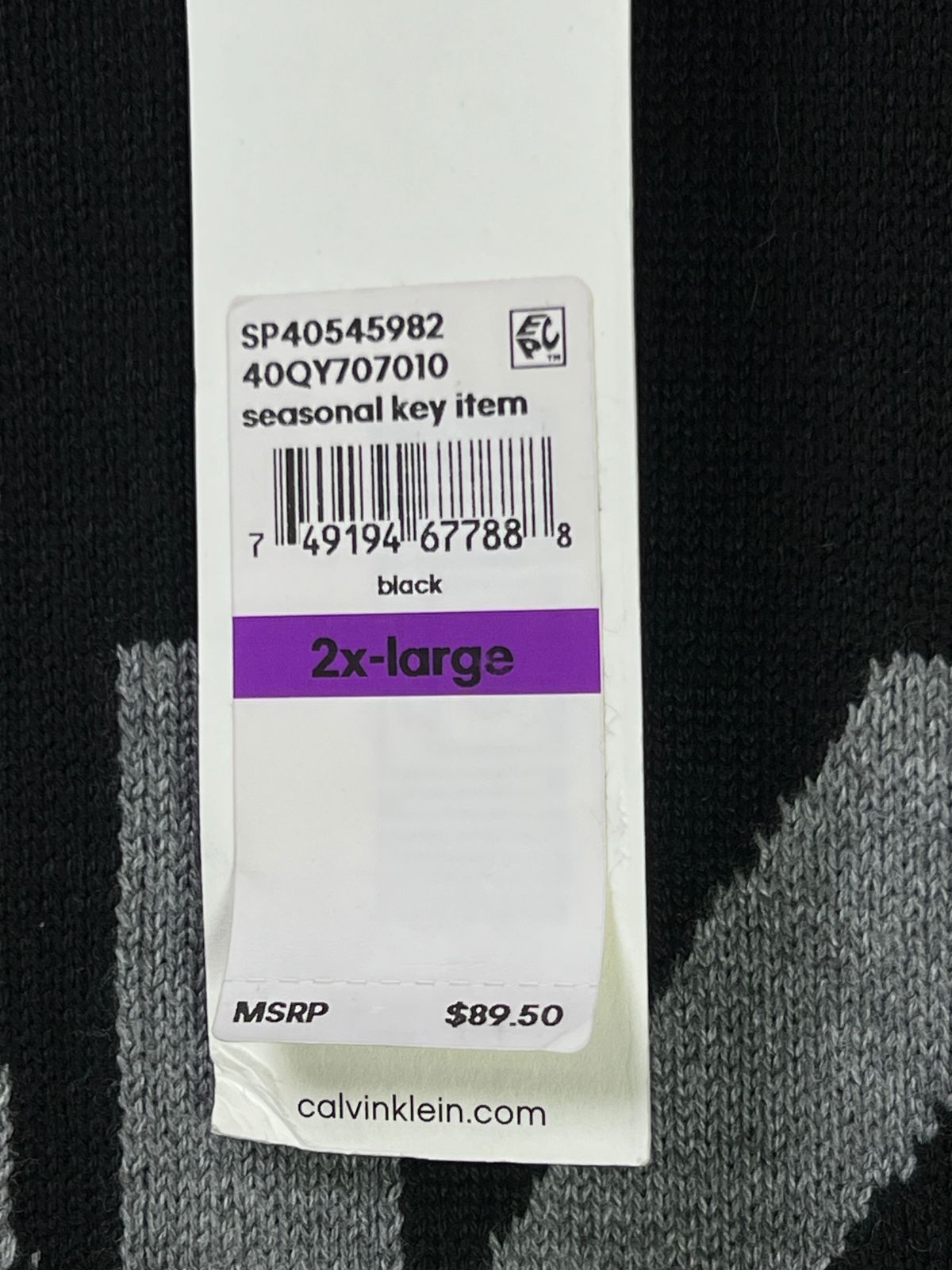 C K® XL | Chest: 25" | Black | Knit Sweater | Cotton - Poly | 2003 - Genuine Maal